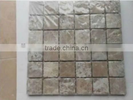 Light Emperador marble mosaic tiles on mesh