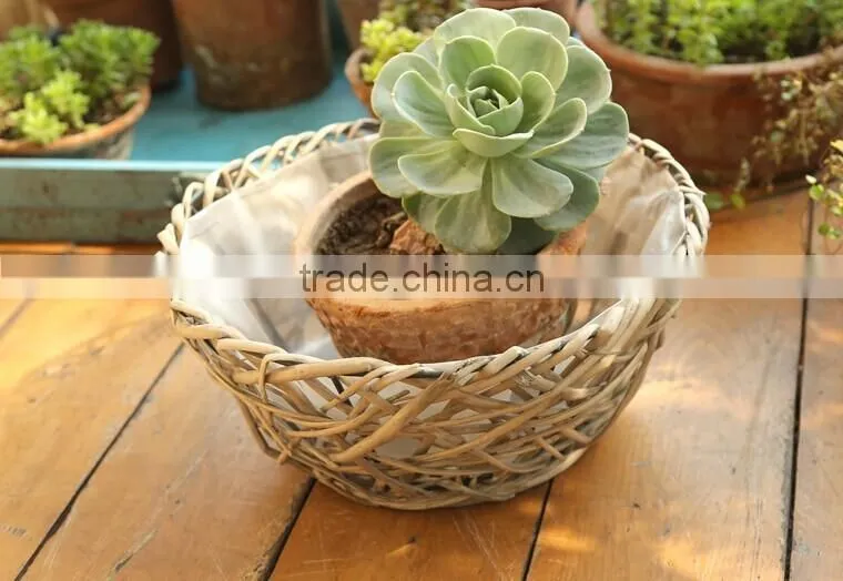 handmade wicker lacy flower pot