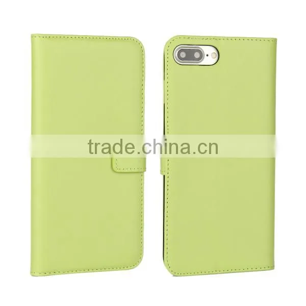 For iPhone 7 plus high quality flip leather wallet phone cover with card slot