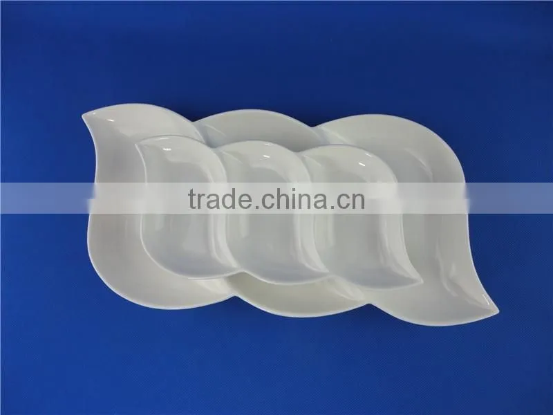 plates porcelain different shapes white