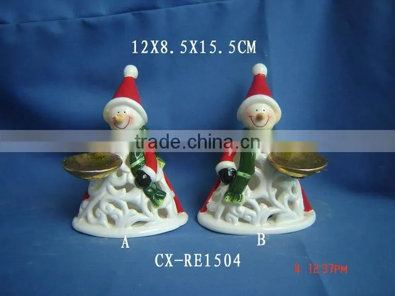 ceramic christmas set (christmas tree and snowman)-Ceramic Christmas Items