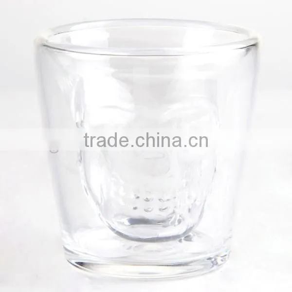 3oz borosillicate double wall tumbler skull shot glass