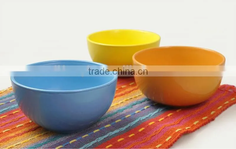 6pcs Stackable Ceramic Bowl Set in Solid Color