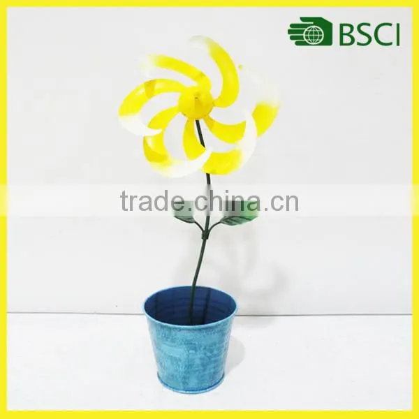 Cheap selling special lovely yellow garden decoration windmill for home decor