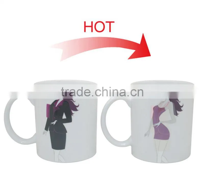 Eco-Friendly Ceramic Partially Color Changing Mug