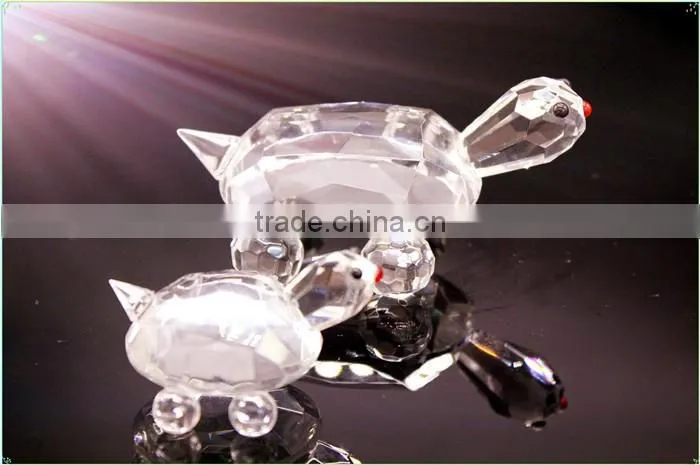 Wholesale crystal yellow turtle animal model gift as business gift/ home appliances gift