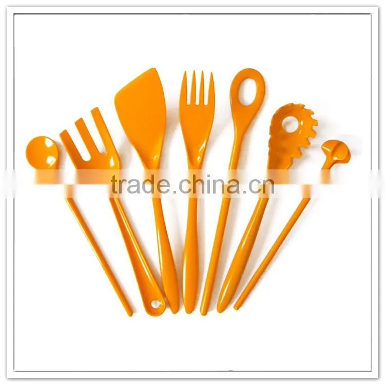 New items 7pcs kitchen appliance, orange plastic basting set