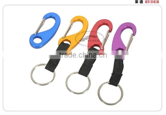 Purple Camping Aluminum Karabiner Clip with Strap