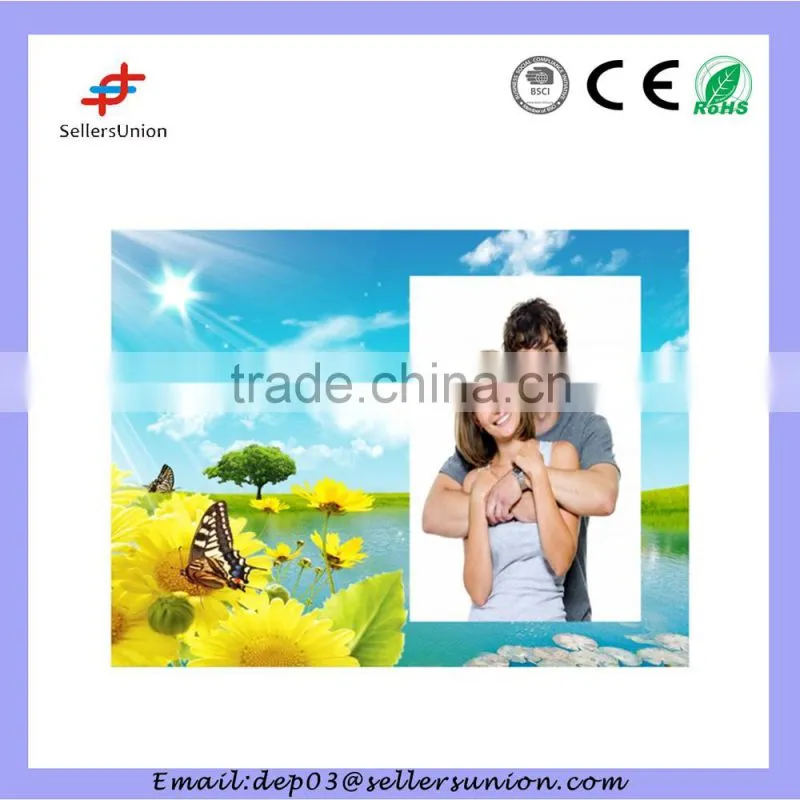 High Quality Sun Flower Printed Decoration Mirror Glass Frame 4"x6"