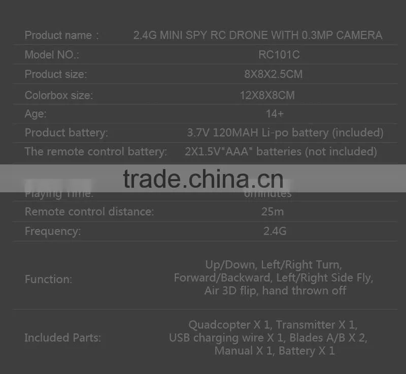 MINI 2.4G 4CH RC drone with camera