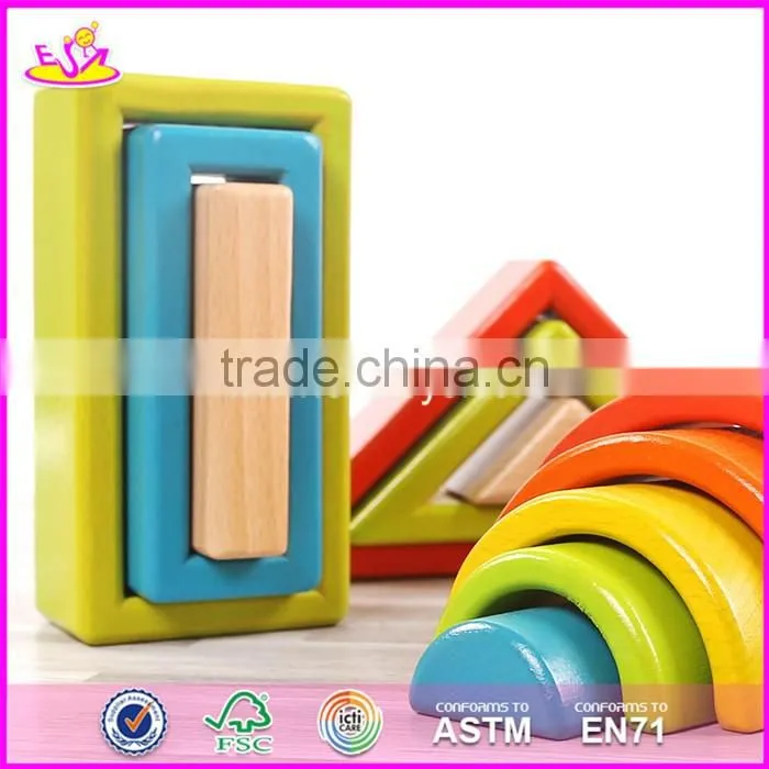 2017 New design best educational blocks wooden kids construction toys for sale online W13A135