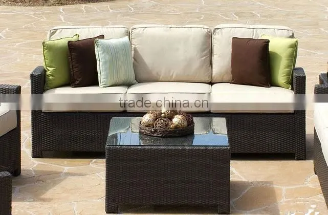 New Popular 3 Seater Rattan Sofa with table