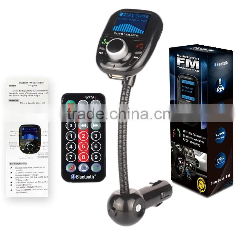 high end Car MP3 player with Bluetooth car kit car charger FM transmitter TF card/USB disk cigar lighter lcd sceen