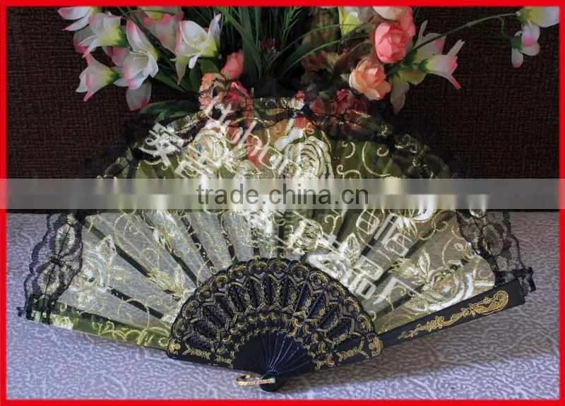 Promotional and wholesale plastic lace fan