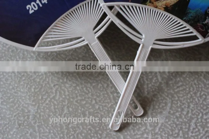 ECO-friendly pp paper fan with long handle