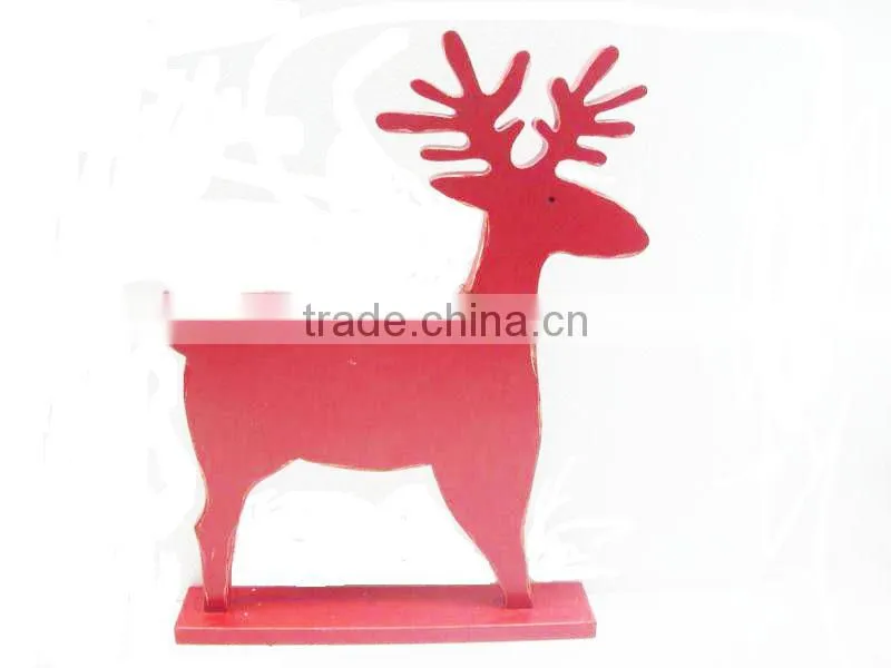 Antificial christmas lucky meaning wooden red deer decoration