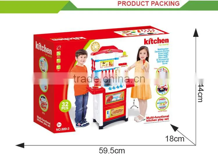 Multi-function kids pretend big toys kitchen play set
