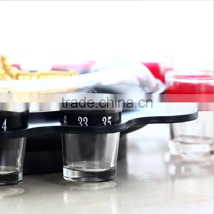 UCHOME Black Table Russian Drinking Roulette Game With 12 Glass Cups