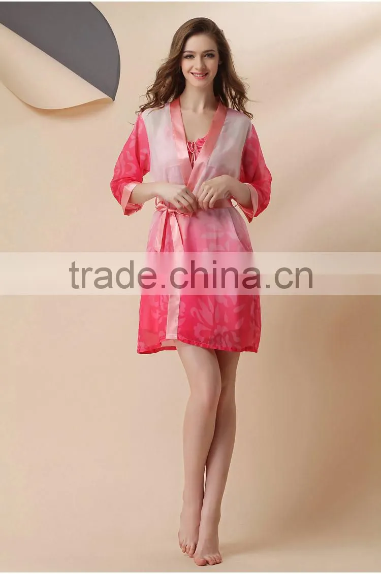 2015 wholesale good quality Soft pajamas Fashion Chiffon Pajamas silky pajamas