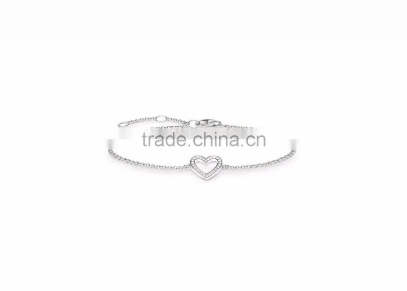 Silver Plated Designer CZ Studded Double Bracelet