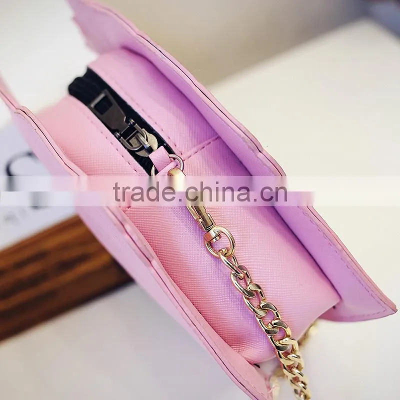 2017 New Cute Cartoon PU Leather Women Ice Small Chain Clutch Crossbody bags Girl Shoulder Messenger bag