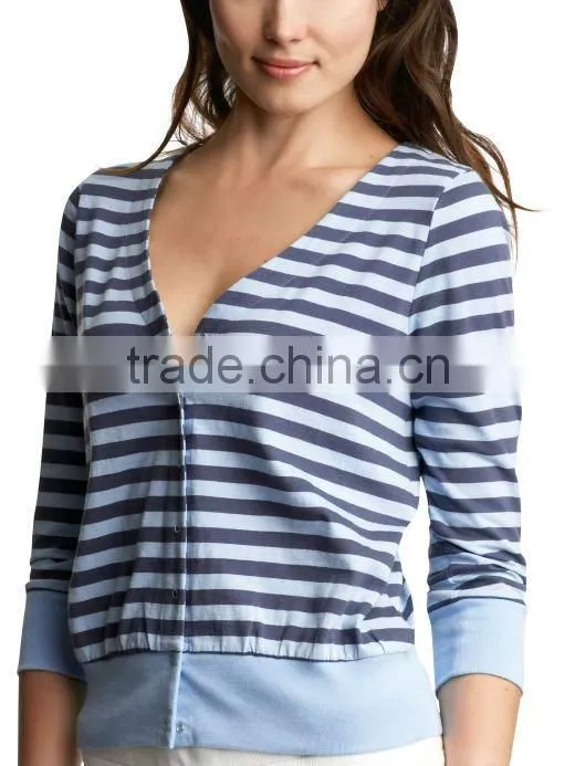 WOMENS STRIPED LONG SLEEVE T SHIRT