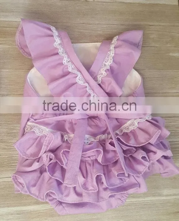 Baby Girl Romper Several Colors Ruffled Linen Fabric Baby Clothes Romper
