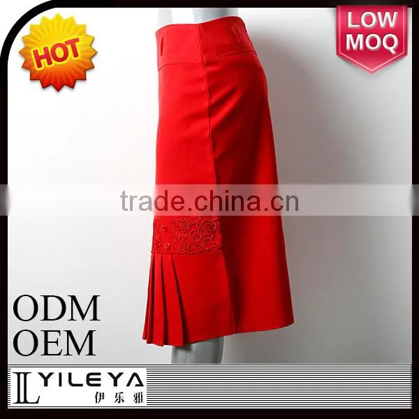 2015 Fashional new designed red color crochet knit skirt