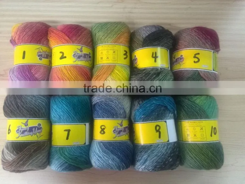 Silk Cotton polyester blend hand knitting yarn