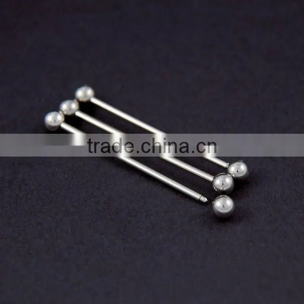 Wholesale New Hot Charm 14G 316L Surgical Stainless Steel industrial barbell tongue piercing