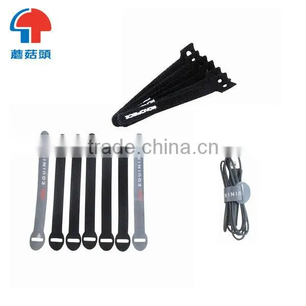 Easy release hook and loop cable ties