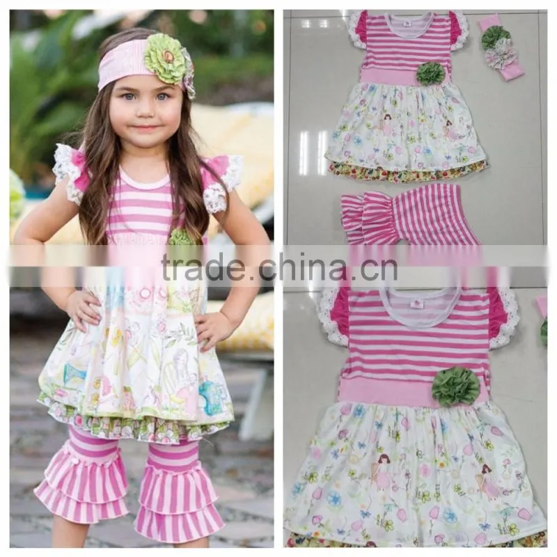 Baby Clothes Set Wholesale Cotton Ruffle Western Outfit Girls Back To School Outfit