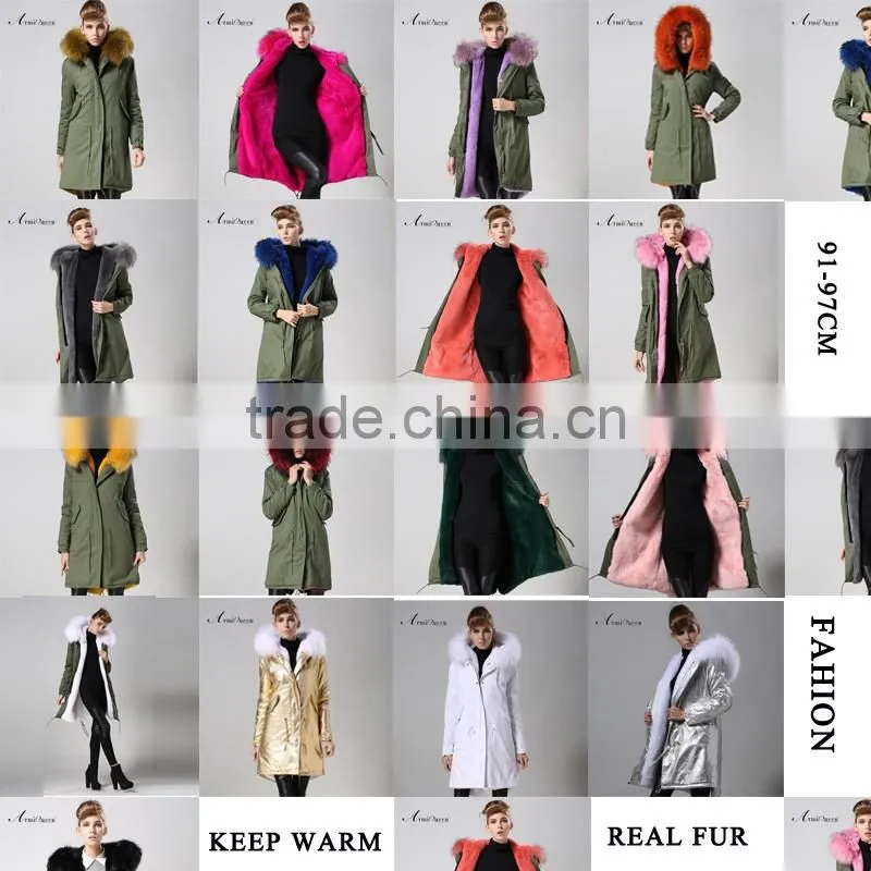 2016 New arrival long style Germany Beading winter faux fur coat professional supplier Guangzhou Factory