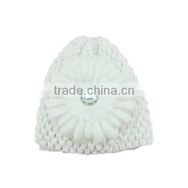 corchet beanies baby hat with flower