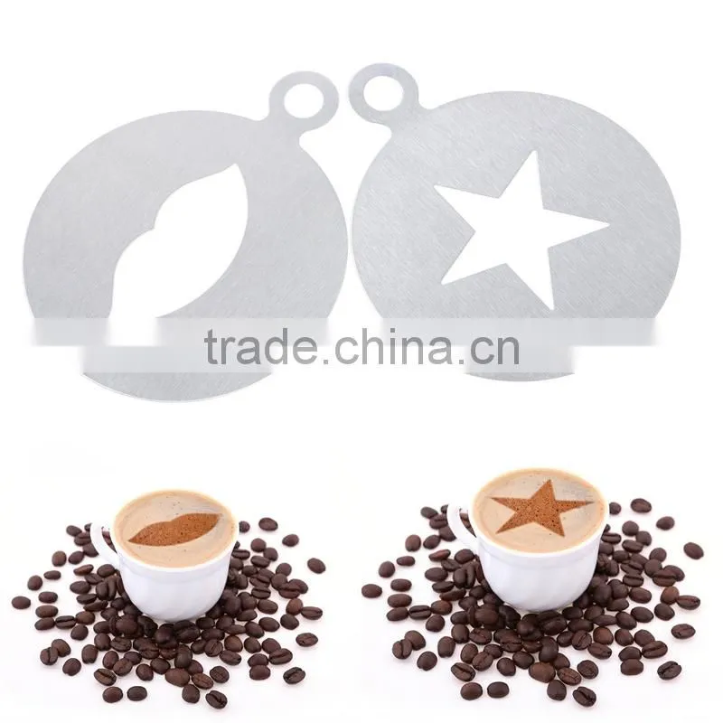 Hot selling 6 different model coffee stencil template for decoration