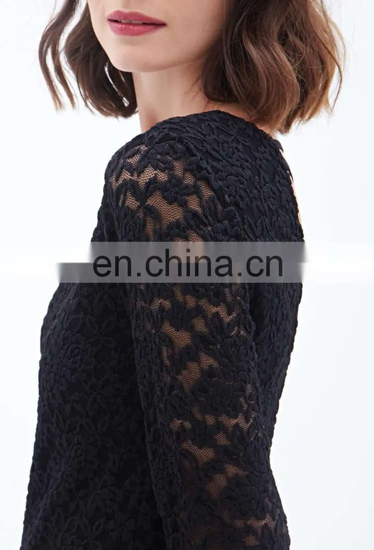 2014 winter women dress Crisscross Cutout Back Floral Lace Sheath Dresses