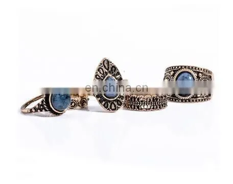 5PCS/Set Fashion Jewelry Gold Plated Turquoise Above Knuckle Ring Midi Ring