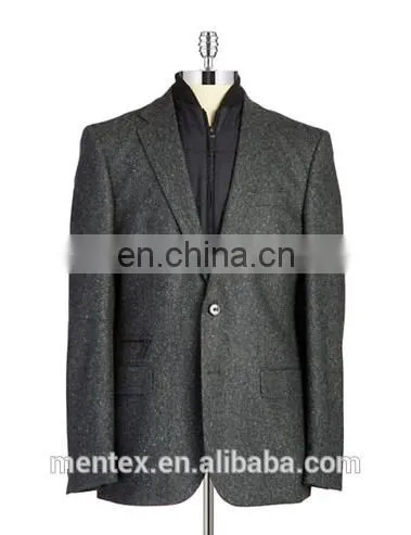 Men's Herringbone Quilted Bib Casual Blazer