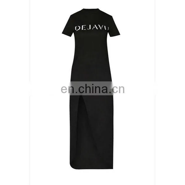 Latest ladies clothes bodycon long dress side slip design fashion model women dress