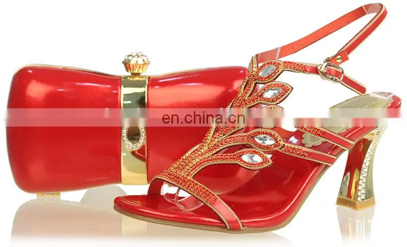 High quality red diamond heel bridal shoes