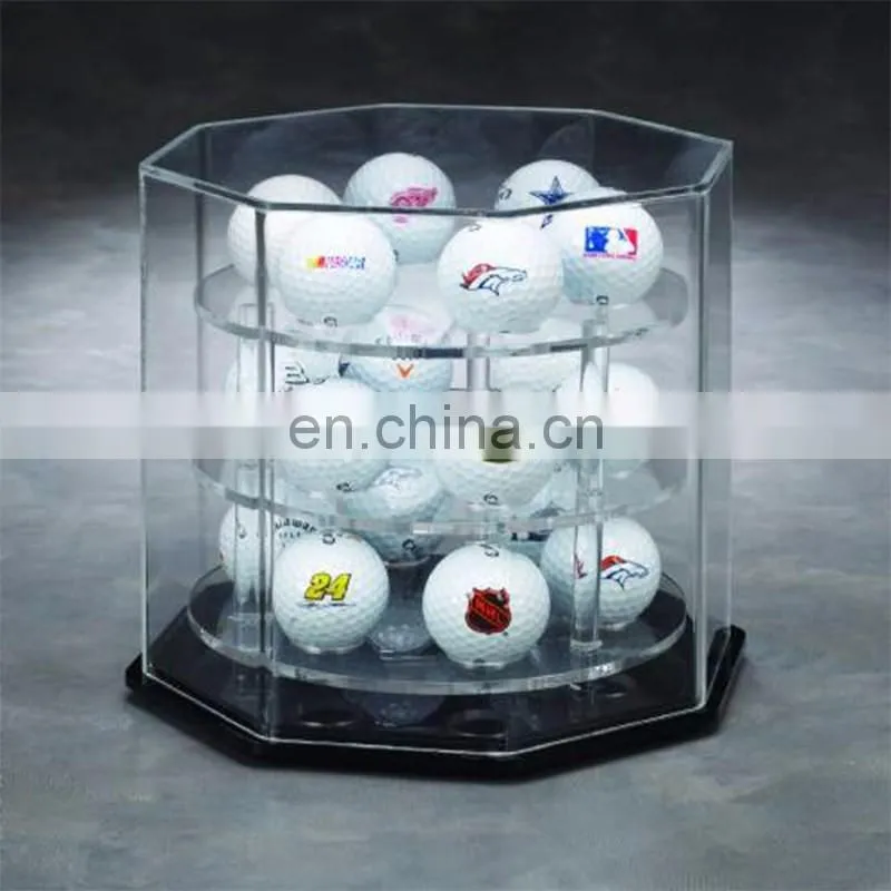 Round clear plexiglass pmma acrylic golf ball case