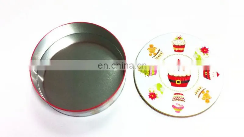 Middle Round Christmas Cake Tin Box
