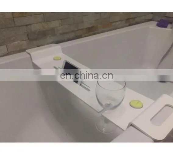 Acrylic bath tub caddy bathtub caddy tray with ipad storage holder