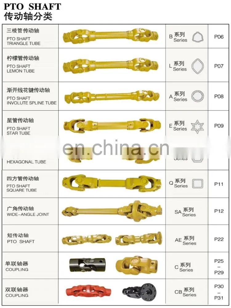 Farm Tractor With Friction Clutch Standard Spline PTO Drive Shaft