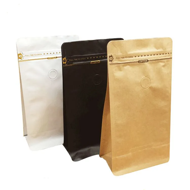 China standing pouch kraft paper coffee scrub packaging with zipper