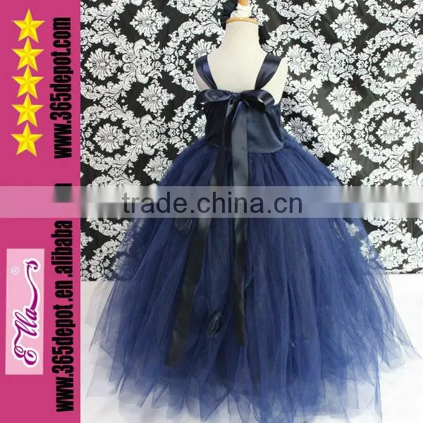 Dark Blue Romantic Applique Petal Child Evening Dresses Boutique Dress