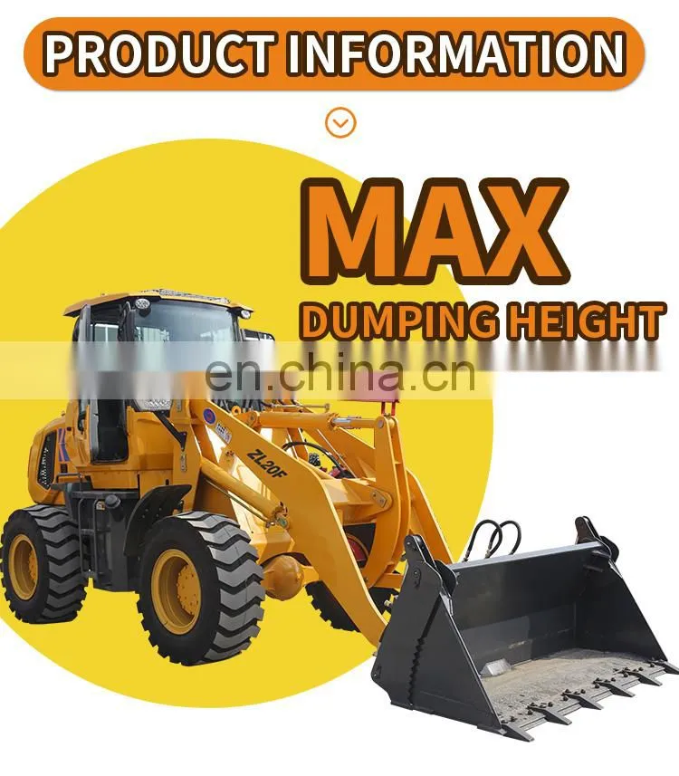 Low price China ZL20 white colour wheel shovel Loader with 4 in 1 bucket and V-blade,compact front loader