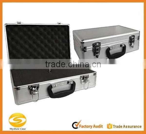 Smooth Silver Aluminum Case with Foam,Aluminum Flight storage box case