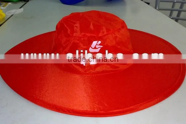 Foldable Promotional Cowboy Hat in 190T nylon, hats with print logo