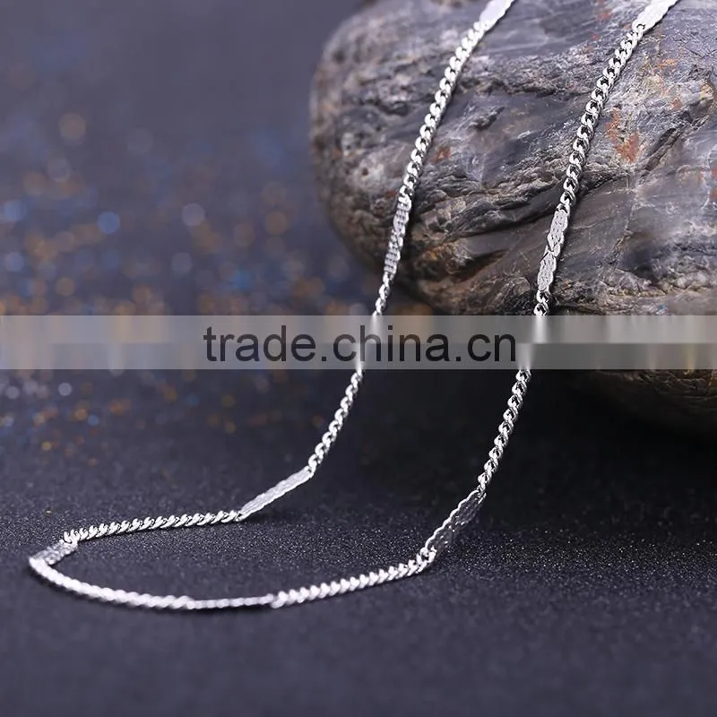 fashion jewelry rhodium plated cheap mesh chain necklace
